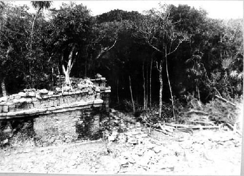 Panorama taken from top of temple 16 looking W. and N. from structure 17 to 21