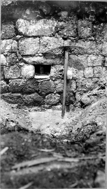 Structure 3  - looking west showing niche in exterior wall