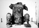 Sculpture, ceramic, seated anthropomorph, broken, headless
