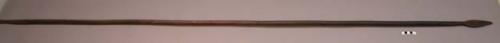 Long wooden spear with iron head