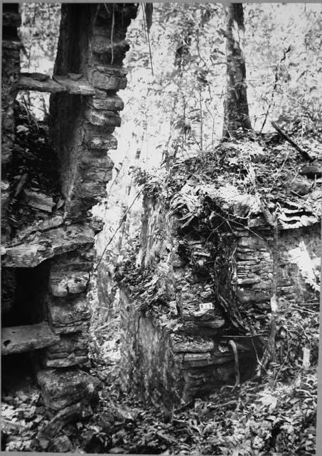 Structures 4 and 5. Roof decoration of Structure 4 is at left.