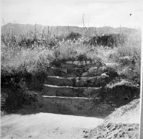 Stairway at south end of ball court (Str. 8)