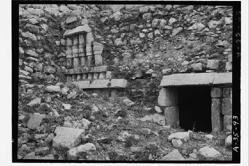 Str. 2B1 (Palace) molding lintel and N. stairs, story 2