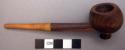 Carved wooden pipe with stem, length: 12.3 cm.