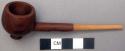 Carved wooden pipe with stem, length: 11 cm.