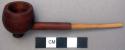 Carved wooden pipe with stem, length: 11.2 cm.