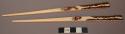 Pair of Decorated Bone Chopsticks, Burnished and Painted Designs