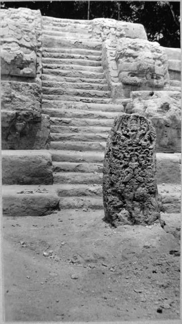 Stela 20, East side, stairway east face of Pyr. E-7 sub