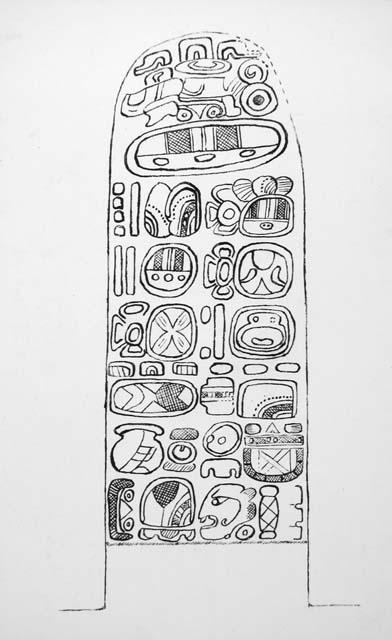 Drawing of Nroth side of Stela 26