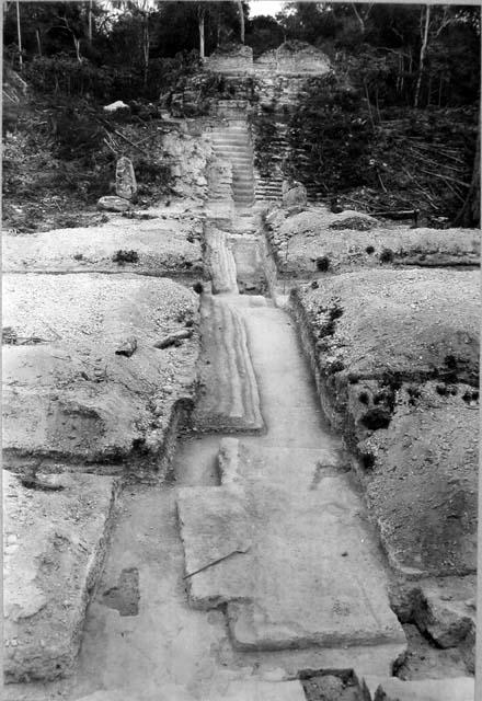 West & East trenches looking East from Pyramid E-VII sub, toward the East Mound