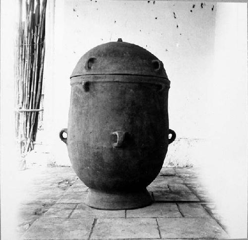 Large pottery. Burial Urn with cover