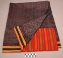 Vertically striped pasin or skirt with band and border - modern