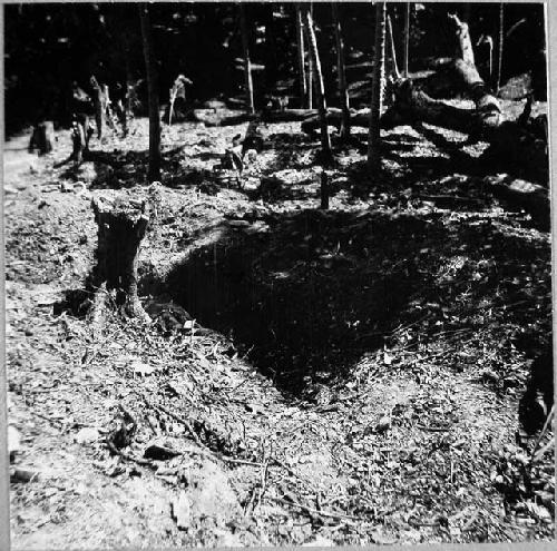 Temple mound. SE corner of upper part before excavations