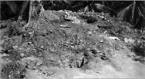 Temple mound. Upper part. Superimposed stairways leading to highest level