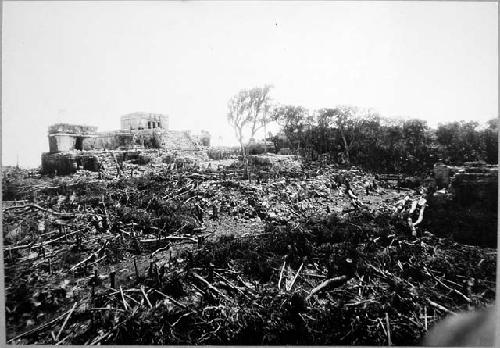 Panorama of Castillo group from S.E. corner of Temple 25