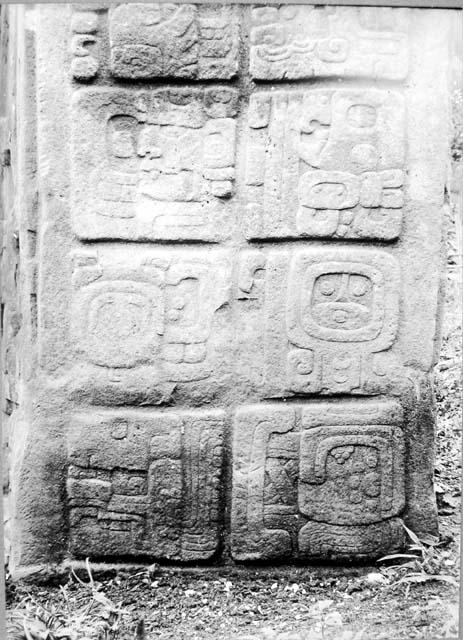 Stela A, east side glyph detail