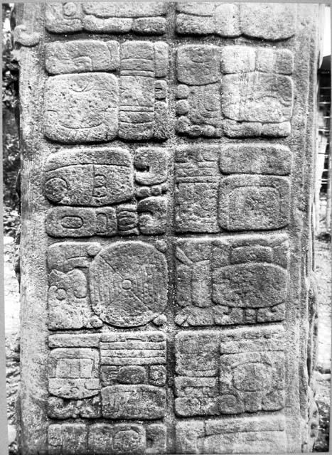 Stela C, west side glyphs