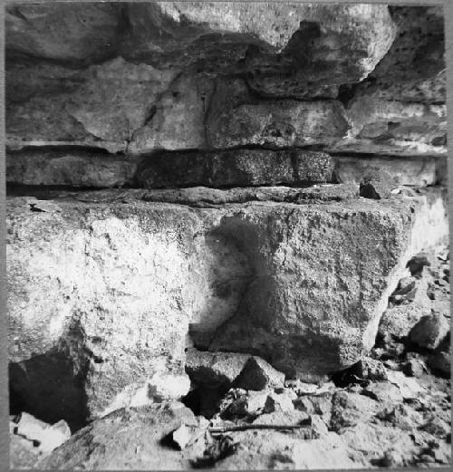 Rock carving on south wall of cenote