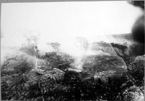 View N.W. from Castillo showing burning