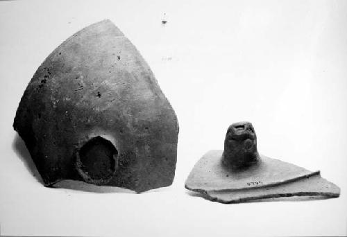 Fragment of shallow bowl.  Fragment of bowl with leg.