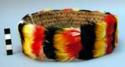 Warrior's feathered headdress-woven reed fibre for inside support