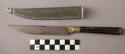 Steel single-edged dagger (kard) with brass and horn handle and and covered wood sheath