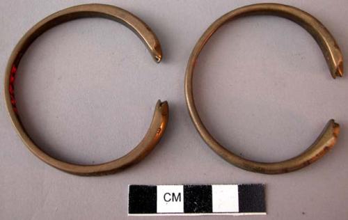 Pair of brass bracelets