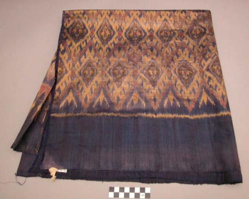 Ikat pasin or skirt, blue and yellow