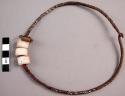Iron necklet with 3 china beads