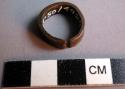 Bronze(?) finger ring for woman - made locally from trade wire, incised design