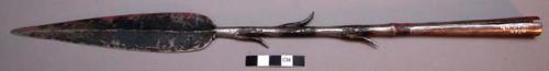 Iron spearhead - long thin leaf-shaped blade