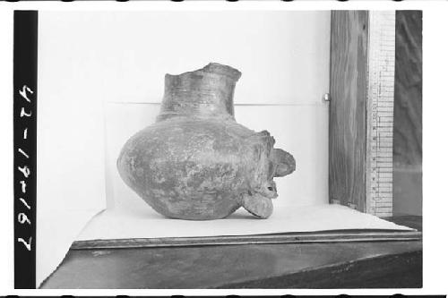 Plumbate human head jar; Old Man;