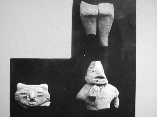 Figurine heads and bodies. Top from C-60, Md. E-III-3. Bottom two from C-52, Md.