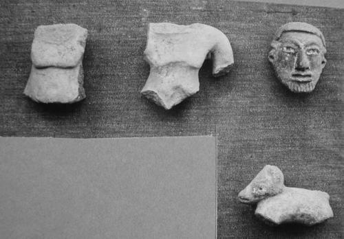 Las Charcas type figurine bodies, head, and animal