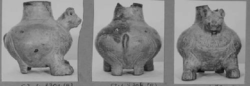 2 zoomorphic jars - plumbate