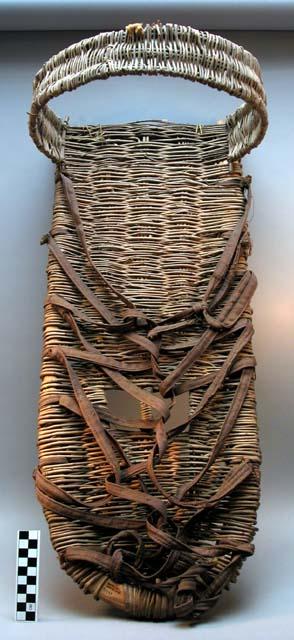 Wicker cradleboard (tapuh) probably from First Mesa