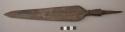 Spear head, elongated iron point, grooved, tapered end