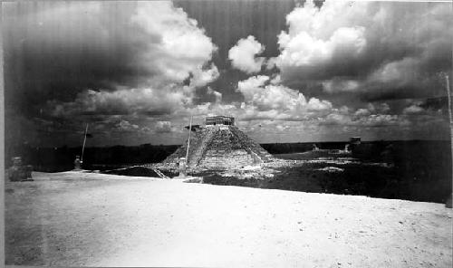 Castillo, from summit of Temple of Warriors pyramid