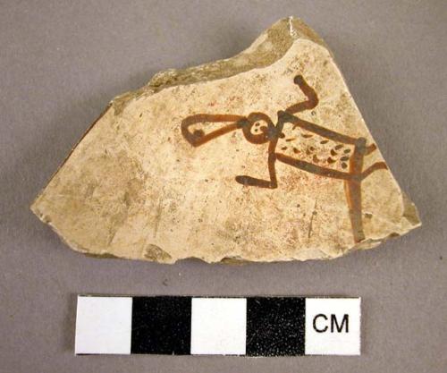 Jeddito black-on-yellow zoomorphic potsherd