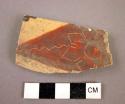 Engraved polychrome potsherd