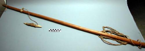 Beaver spear or harpoon. Point and barb of bone inserted loosely in end.