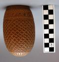 Cup, gourd, unpainted, carved geometric and floral design, incurving rim