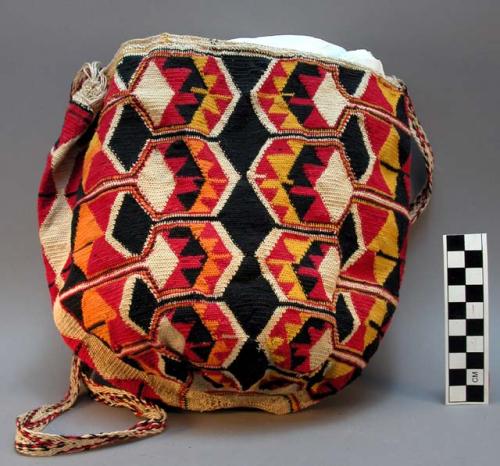 Twined bag, decorated