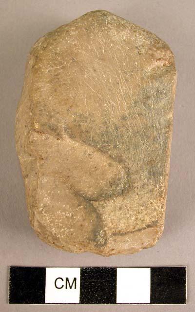 Abrading stone, one end used as hammerstone