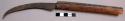 Knife - wooden handle, metal blade. Kasula