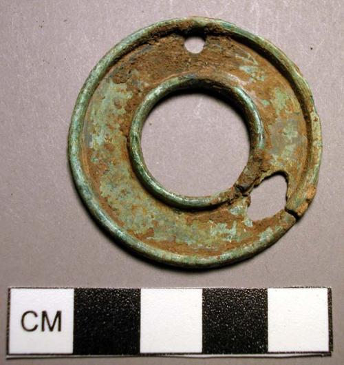 Pendant, disk-shaped