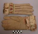 Pair of fur-lined gloves