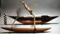 Model of outrigger canoe