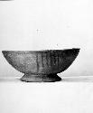 Shoe-shaped vessel, ringstand bowl.