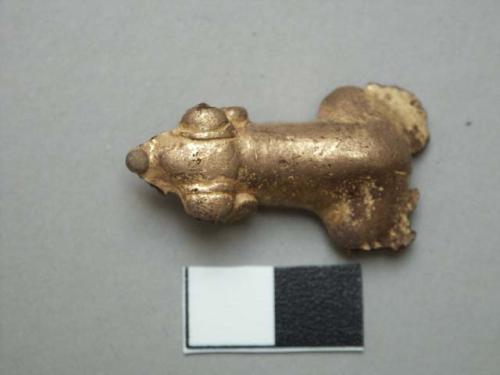 Gold plated copper frog - small